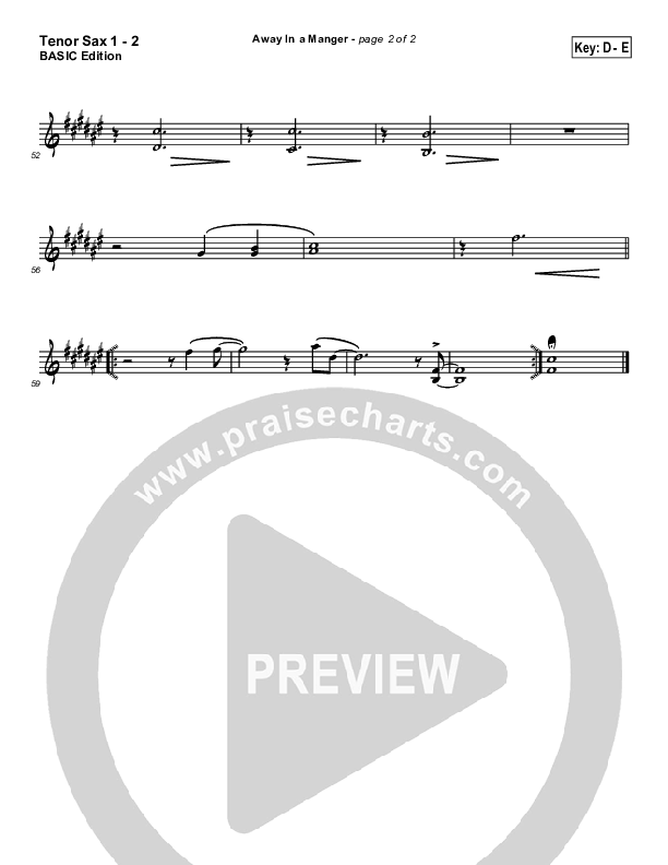 Away In A Manger Tenor Sax 1/2 (Andrea Duvall)