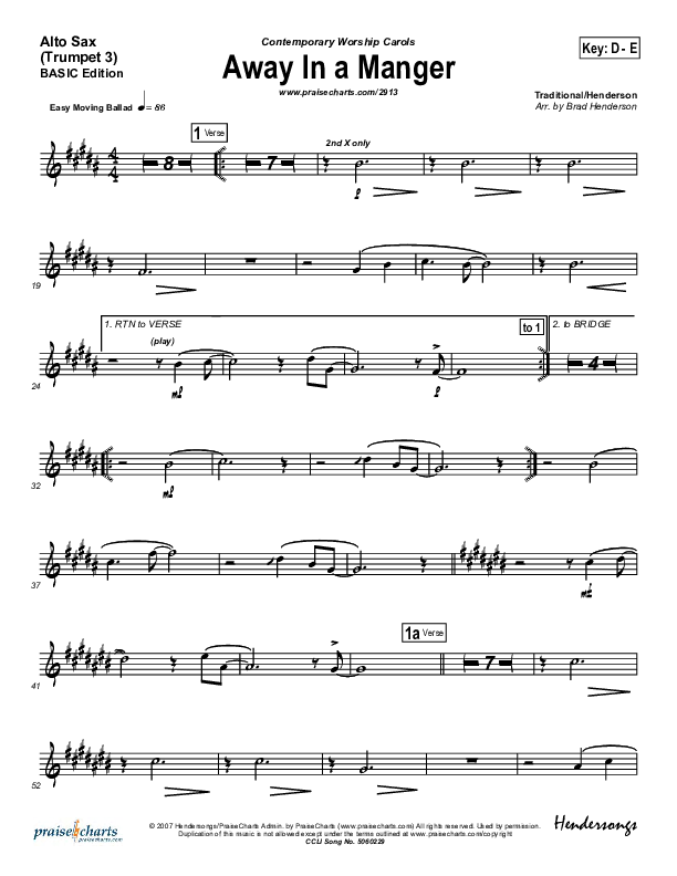 Away In A Manger Trumpet 3 (Andrea Duvall)