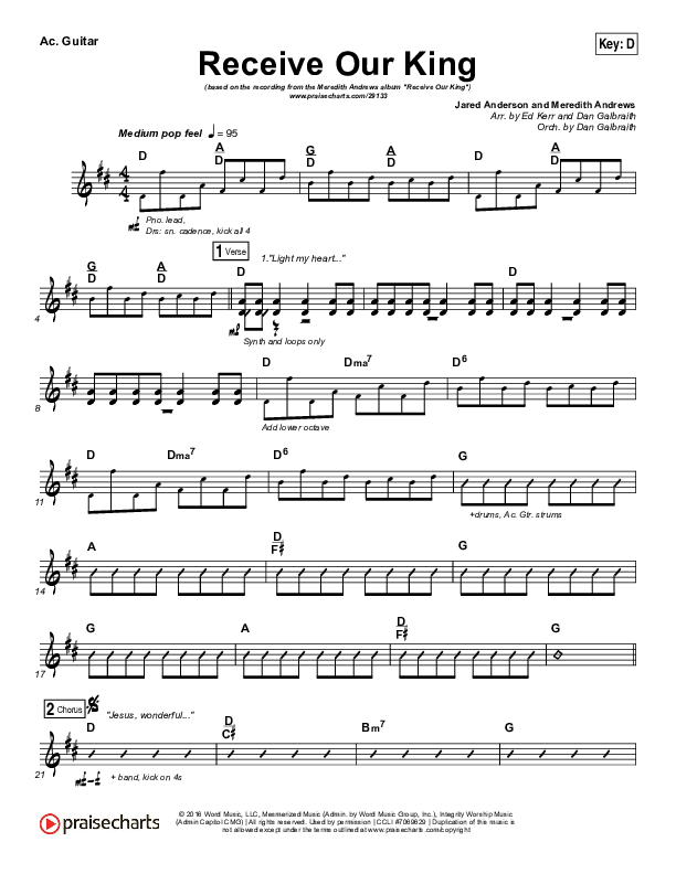 Receive Our King Acoustic Guitar (Meredith Andrews / Michael Weaver)