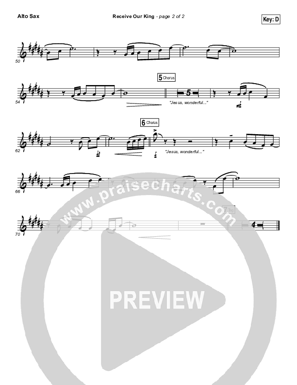 Receive Our King Alto Sax (Meredith Andrews / Michael Weaver)