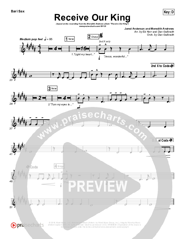 Receive Our King Bari Sax (Meredith Andrews / Michael Weaver)