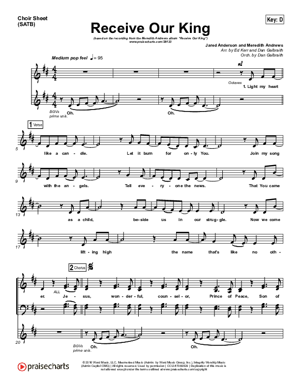 Receive Our King Choir Vocals (SATB) (Meredith Andrews / Michael Weaver)
