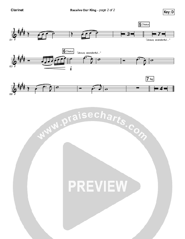 Receive Our King Clarinet (Meredith Andrews / Michael Weaver)