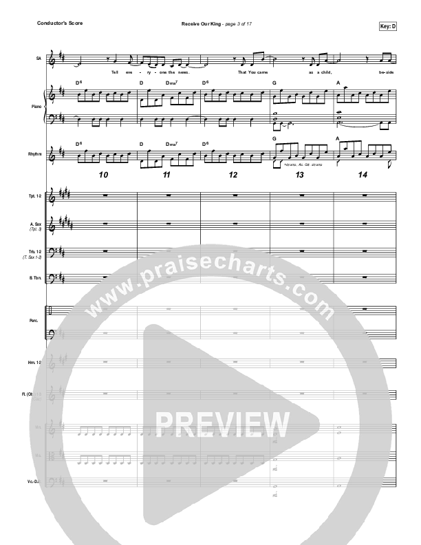 Receive Our King Conductor's Score (Meredith Andrews / Michael Weaver)