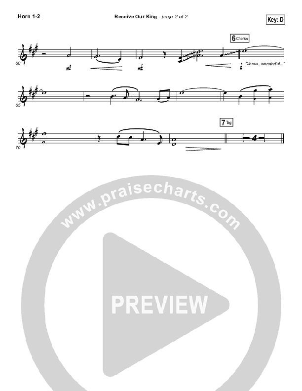 Receive Our King French Horn 1/2 (Meredith Andrews / Michael Weaver)