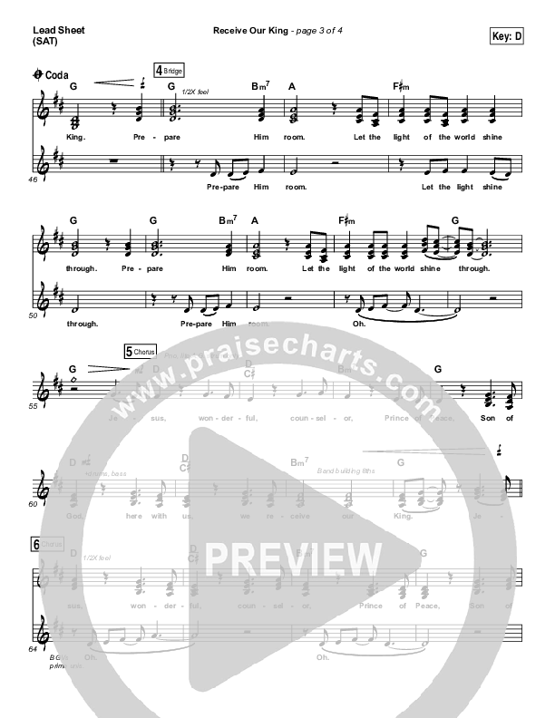 Receive Our King Lead Sheet (SAT) (Meredith Andrews / Michael Weaver)