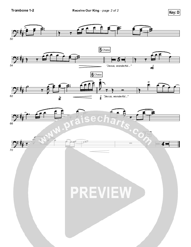 Receive Our King Trombone 1/2 (Meredith Andrews / Michael Weaver)