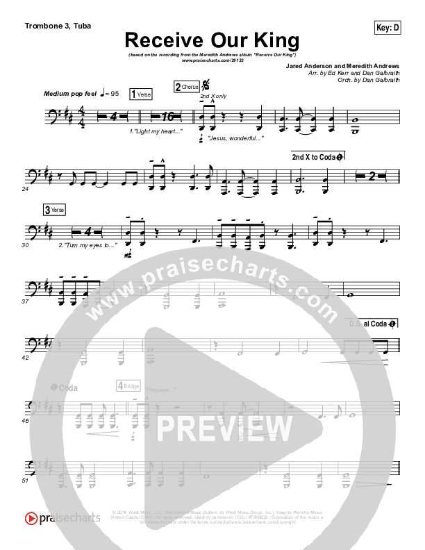 Receive Our King Trombone 3/Tuba (Meredith Andrews / Michael Weaver)