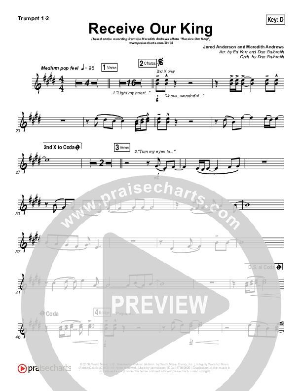 Receive Our King Trumpet 1,2 (Meredith Andrews / Michael Weaver)