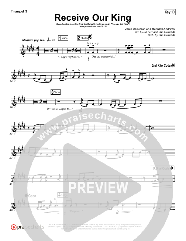 Receive Our King Trumpet 3 (Meredith Andrews / Michael Weaver)