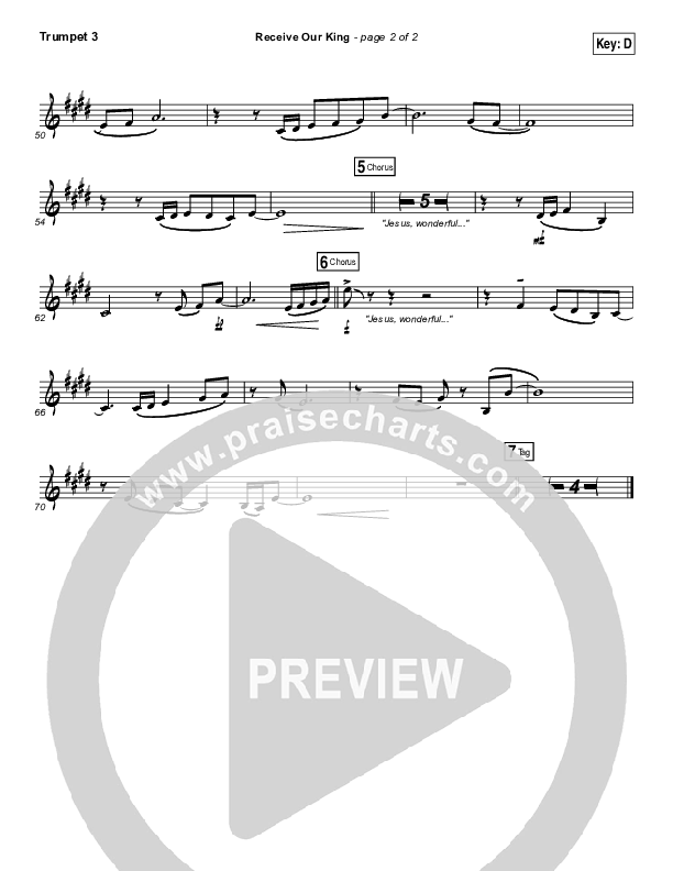 Receive Our King Trumpet 3 (Meredith Andrews / Michael Weaver)