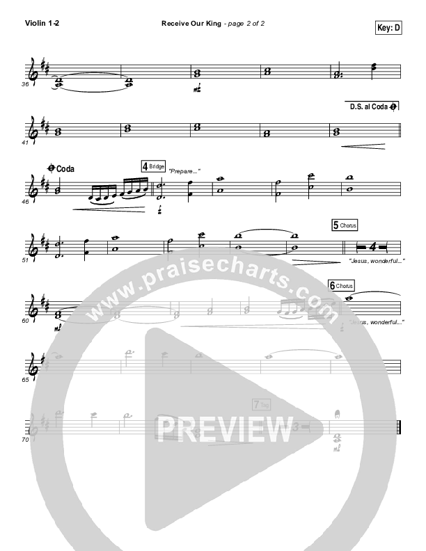 Receive Our King Violin 1/2 (Meredith Andrews / Michael Weaver)