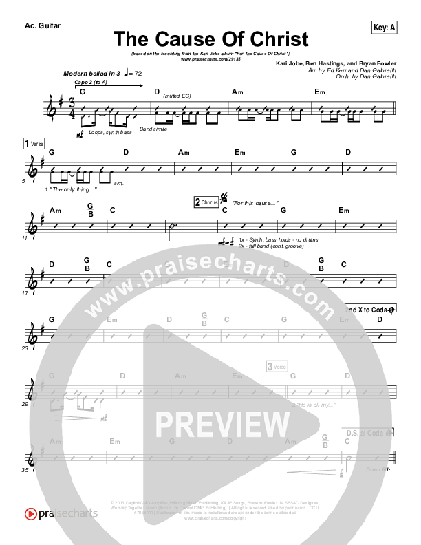 The Cause Of Christ Acoustic Guitar (Kari Jobe)