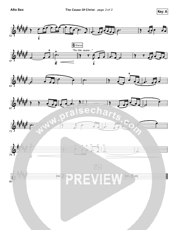 The Cause Of Christ Alto Sax (Kari Jobe)