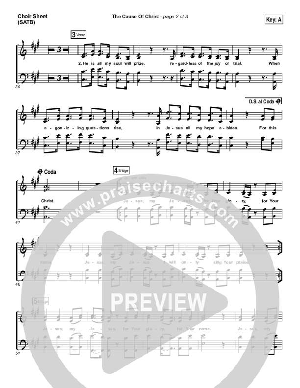 The Cause Of Christ Choir Sheet (SATB) (Kari Jobe)