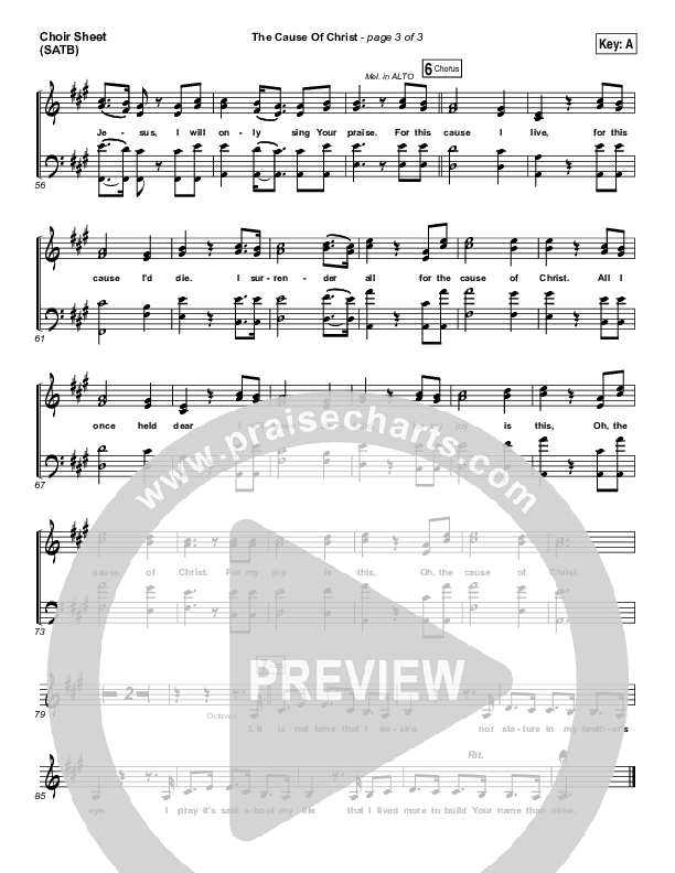 The Cause Of Christ Choir Sheet (SATB) (Kari Jobe)