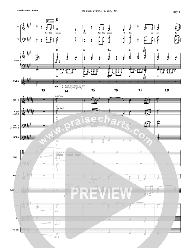 The Cause Of Christ Conductor's Score (Kari Jobe)