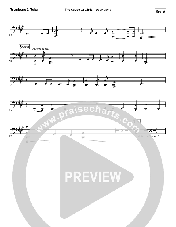 The Cause Of Christ Trombone 3/Tuba (Kari Jobe)