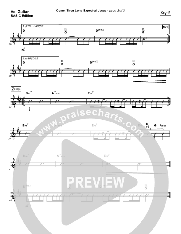 Come Thou Long Expected Jesus Acoustic Guitar (Dennis Jernigan)