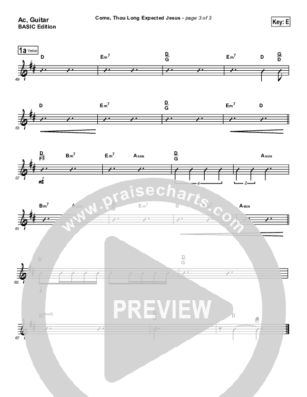 Come Thou Long Expected Jesus Acoustic Guitar (Dennis Jernigan)