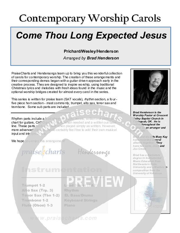 Come Thou Long Expected Jesus Orchestration (Dennis Jernigan)