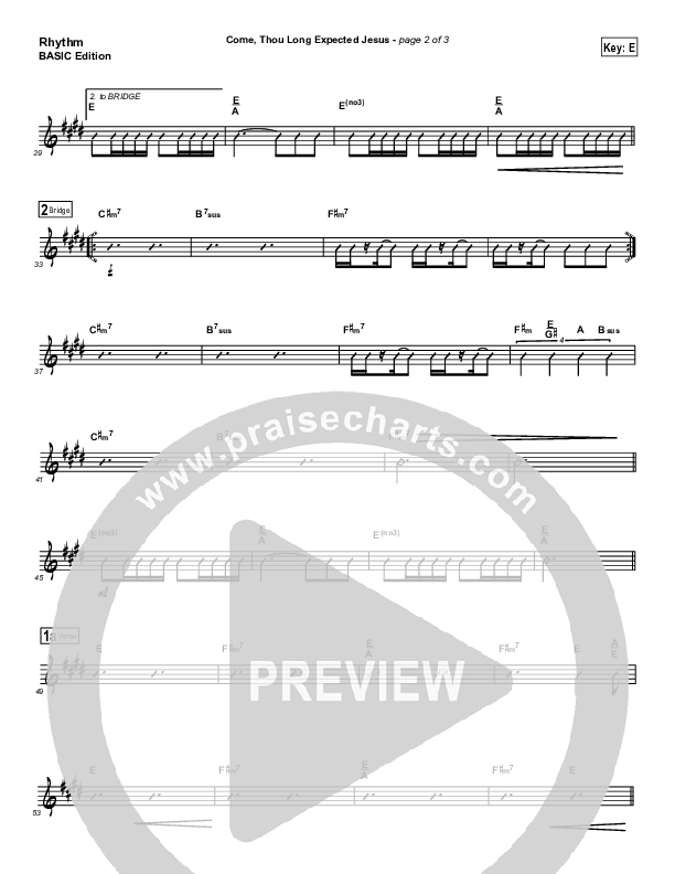 Come Thou Long Expected Jesus Rhythm Chart (Dennis Jernigan)