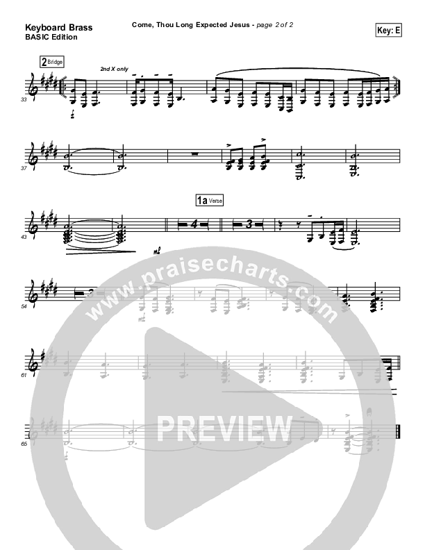 Come Thou Long Expected Jesus Synth Brass (Dennis Jernigan)