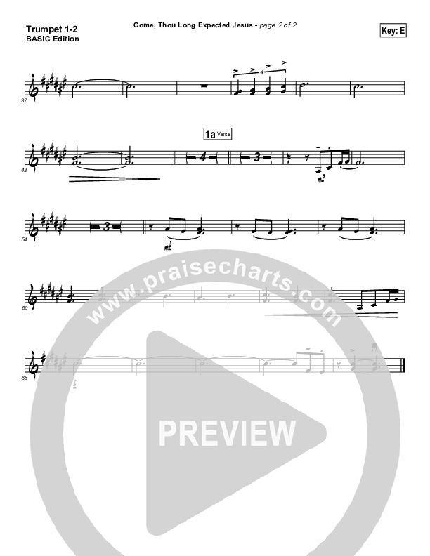 Come Thou Long Expected Jesus Trumpet 1,2 (Dennis Jernigan)