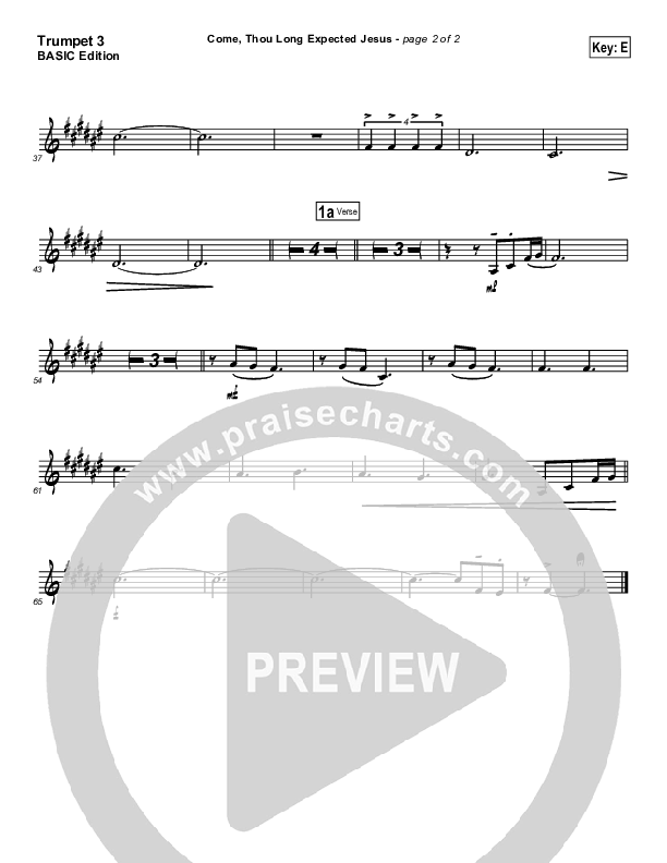 Come Thou Long Expected Jesus Trumpet 3 (Dennis Jernigan)