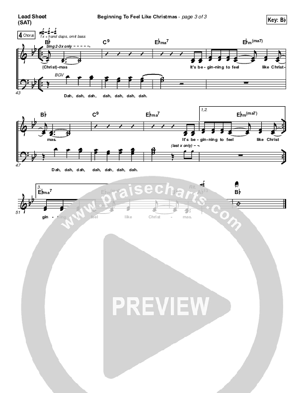Beginning to Feel like Christmas Lead Sheet (SAT) (Jon and Valerie Guerra)