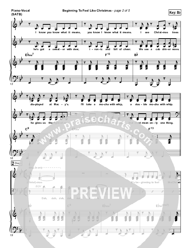 Beginning to Feel like Christmas Piano/Vocal (SATB) (Jon and Valerie Guerra)