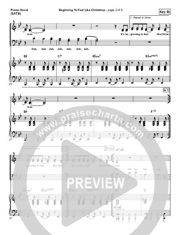 Beginning to Feel like Christmas Piano/Vocal (SATB) (Jon and Valerie Guerra)