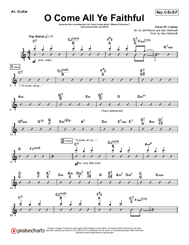 O Come All Ye Faithful Acoustic Guitar (Tasha Cobbs Leonard)