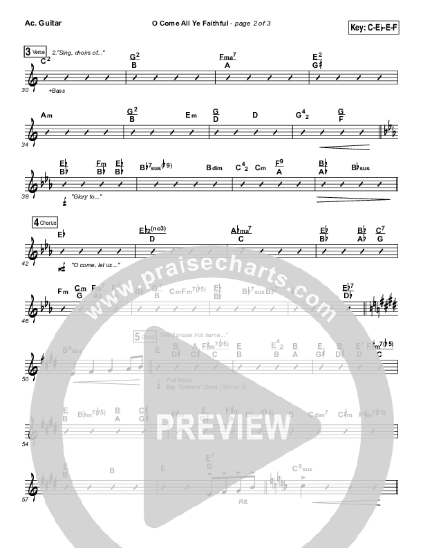 O Come All Ye Faithful Acoustic Guitar (Tasha Cobbs Leonard)