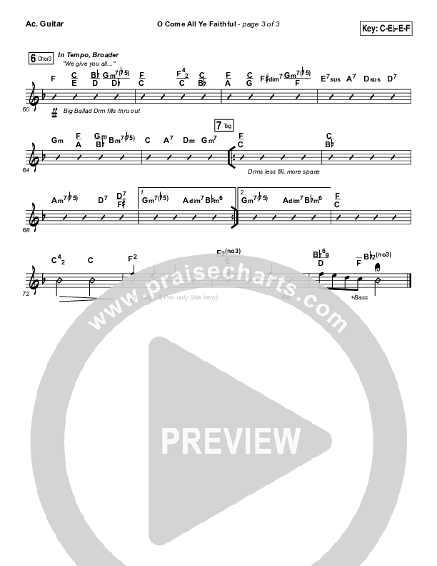 O Come All Ye Faithful Acoustic Guitar (Tasha Cobbs Leonard)