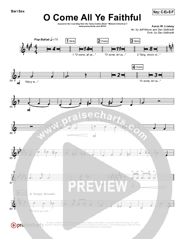 O Come All Ye Faithful Bari Sax (Tasha Cobbs Leonard)