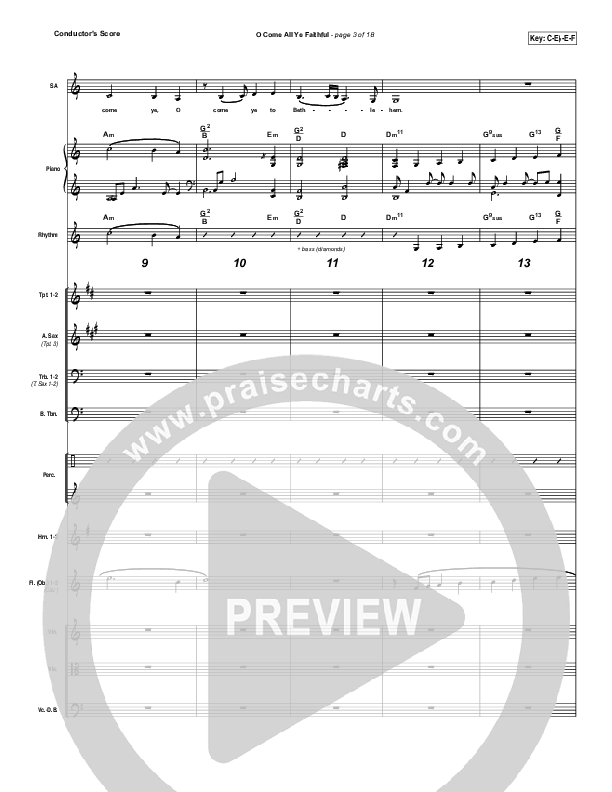O Come All Ye Faithful Conductor's Score (Tasha Cobbs Leonard)