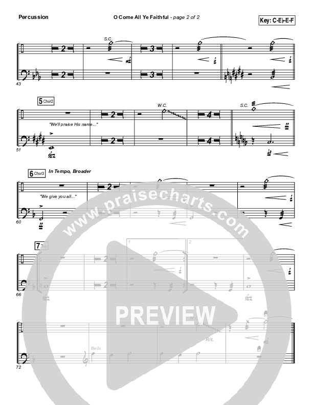 O Come All Ye Faithful Percussion (Tasha Cobbs Leonard)