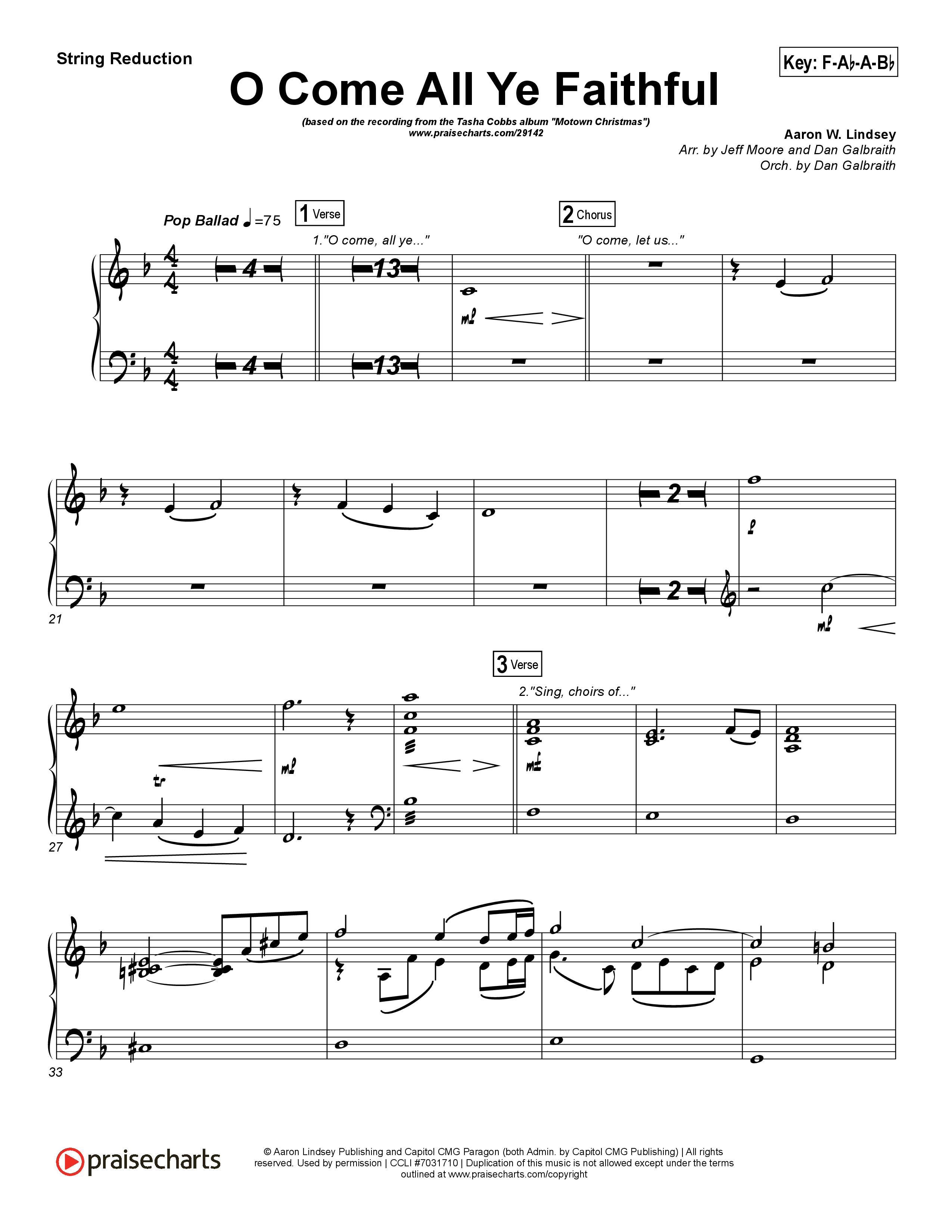 O Come All Ye Faithful String Reduction (Tasha Cobbs Leonard)