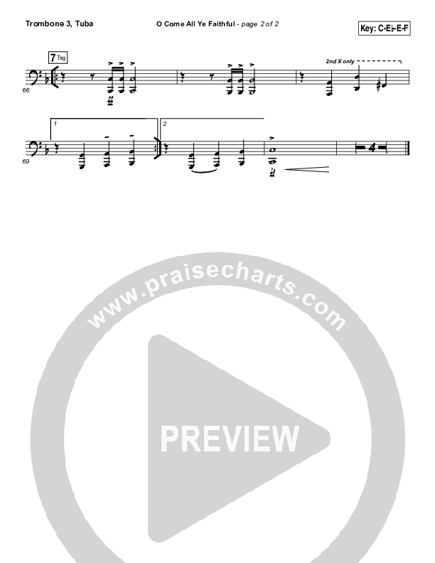 O Come All Ye Faithful Trombone 3/Tuba (Tasha Cobbs Leonard)