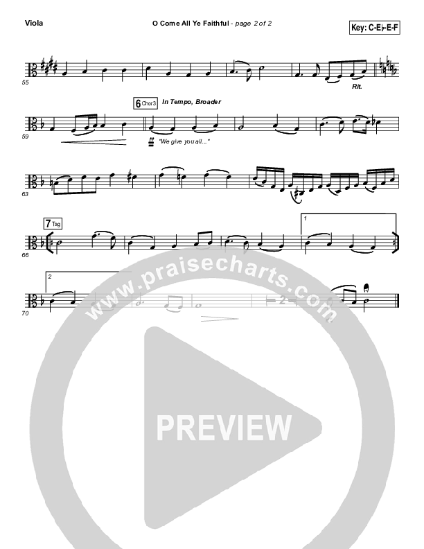 O Come All Ye Faithful Viola (Tasha Cobbs Leonard)