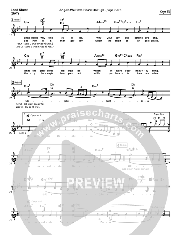 Angels We Have Heard On High Lead Sheet (Kierra Sheard / Chrisette Michele)