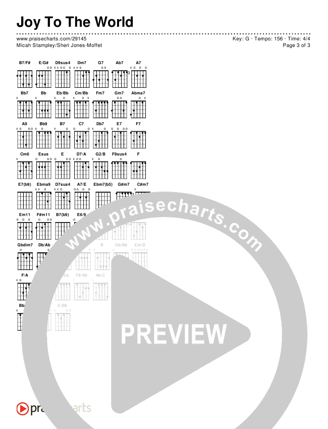 Joy To The World Chords & Lyrics (Micah Stampley / Sheri Jones-Moffet)