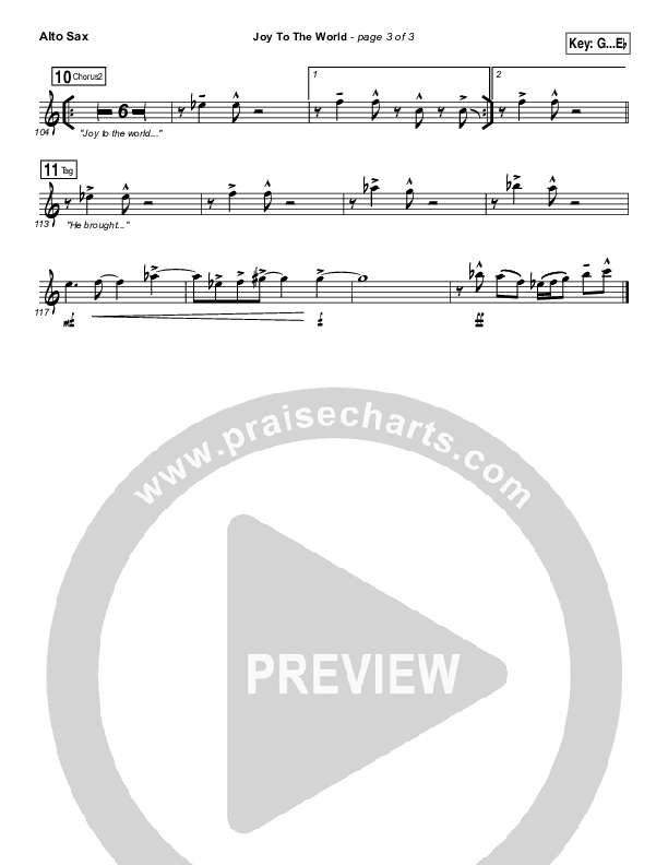Joy To The World Alto Sax (Micah Stampley / Sheri Jones-Moffet)