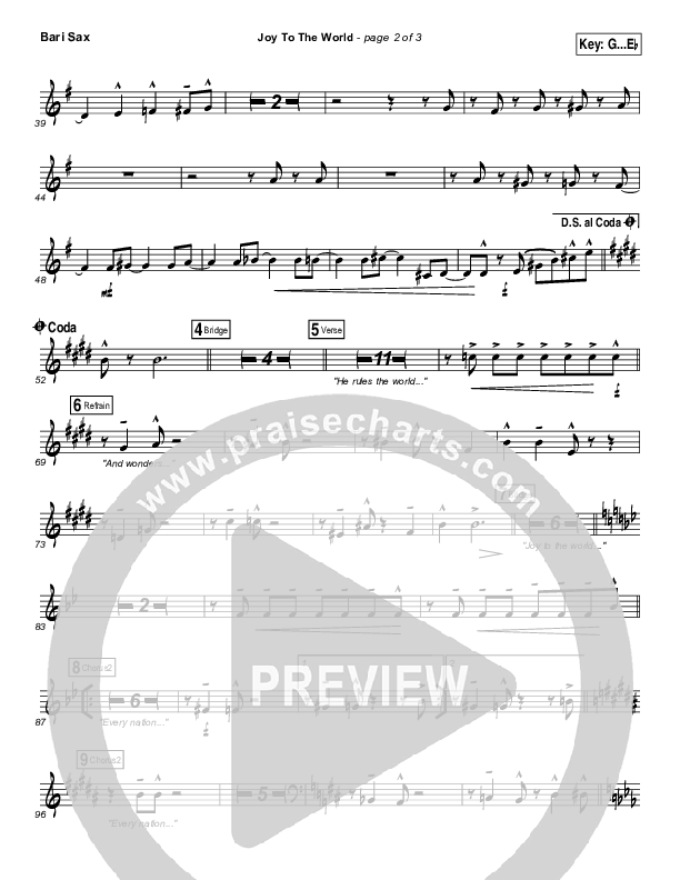 Joy To The World Bari Sax (Micah Stampley / Sheri Jones-Moffet)