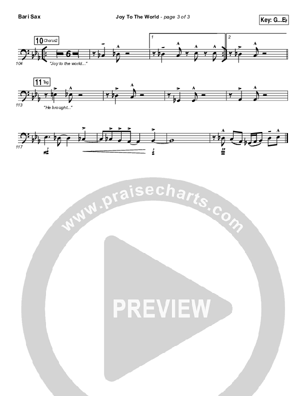 Joy To The World Bari Sax (Micah Stampley / Sheri Jones-Moffet)