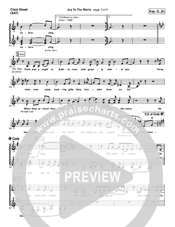 Joy To The World Choir Sheet (SATB) (Micah Stampley / Sheri Jones-Moffet)