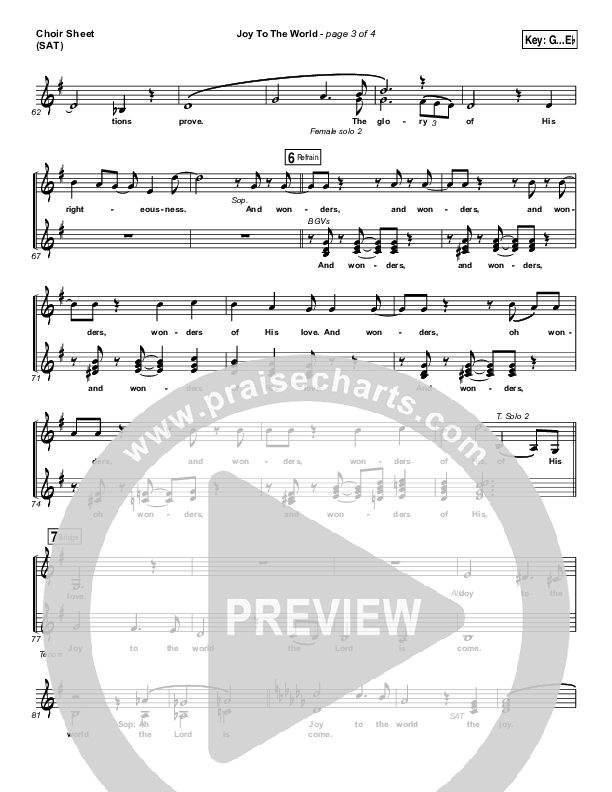 Joy To The World Choir Sheet (SATB) (Micah Stampley / Sheri Jones-Moffet)