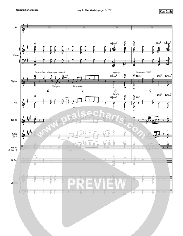 Joy To The World Conductor's Score (Micah Stampley / Sheri Jones-Moffet)