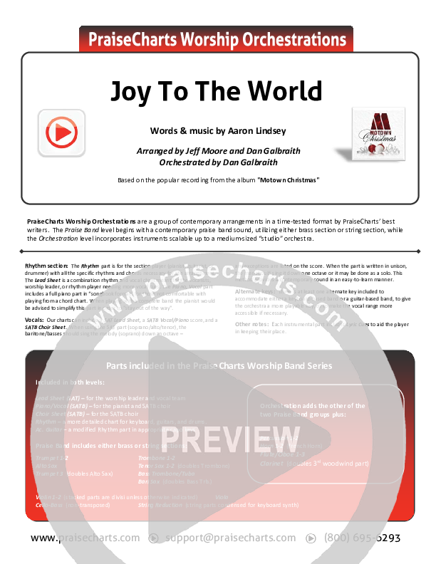 Joy To The World Cover Sheet (Micah Stampley / Sheri Jones-Moffet)